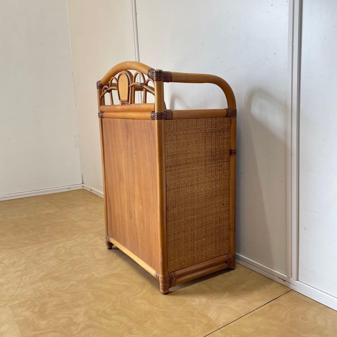籐 ラタン 4段チェスト 引き出し 収納 タンス 箪笥 電話台 ビンテージ