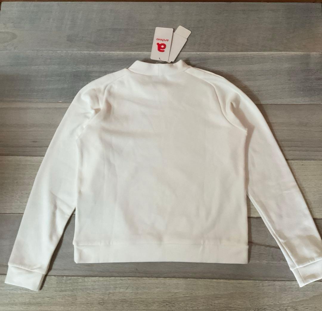 新品archivio アーチロゴホワイト ハイネックプルオーバー38