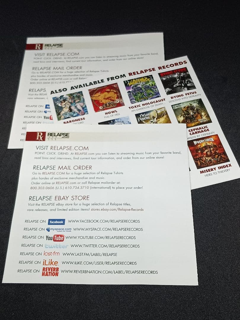 Atheist ３枚セット メタル L