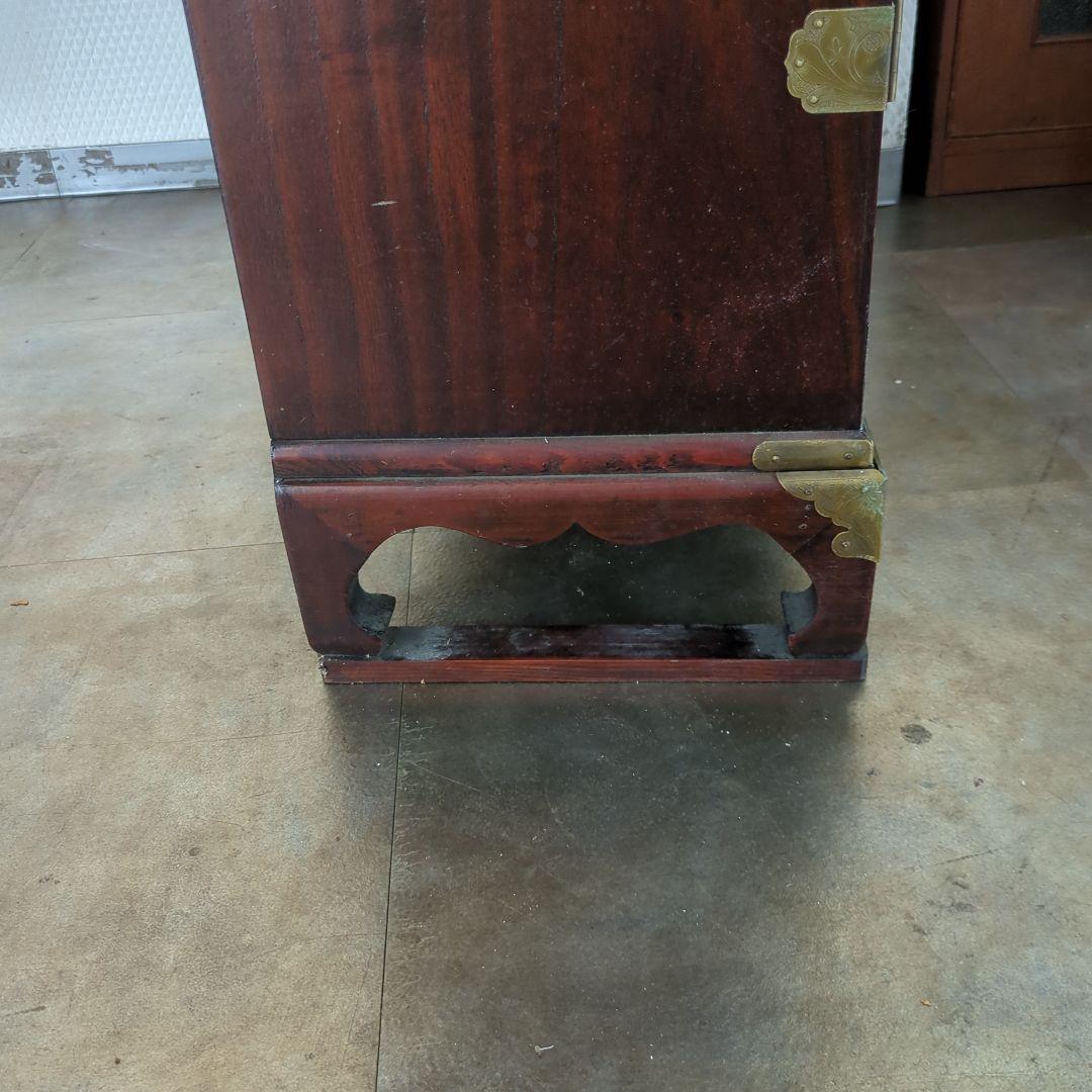 レトロ 李朝家具 李朝 真鍮金具 魚型錠前 バンダジ 箪笥 キャビネット