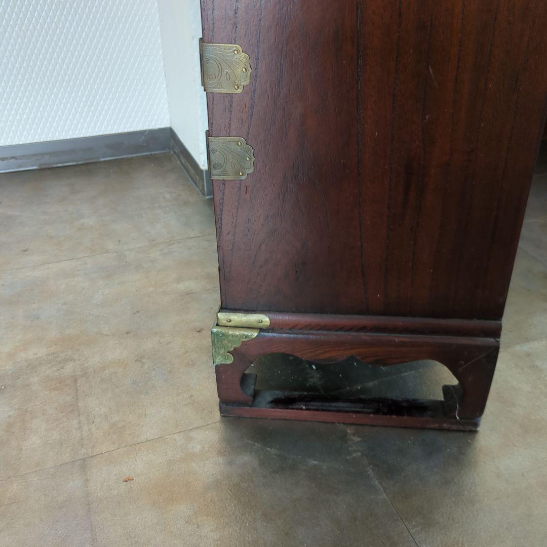 レトロ 李朝家具 李朝 真鍮金具 魚型錠前 バンダジ 箪笥 キャビネット