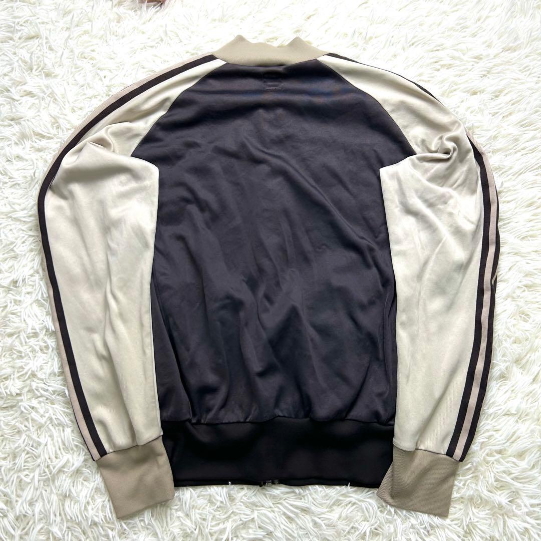 adidas トラックジャケット L 茶 ブラウン×ベージュ 古着