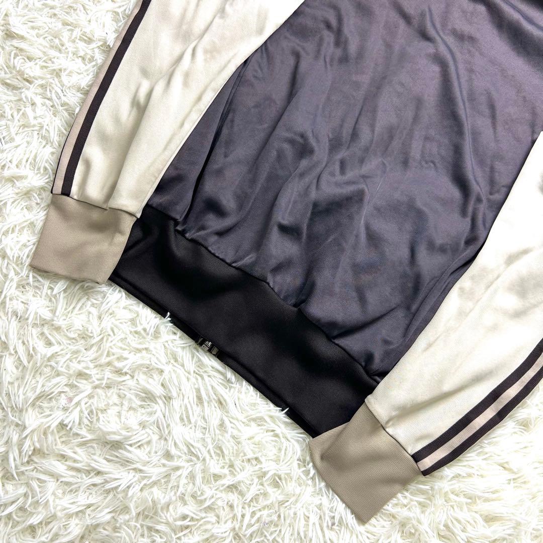 adidas トラックジャケット L 茶 ブラウン×ベージュ 古着