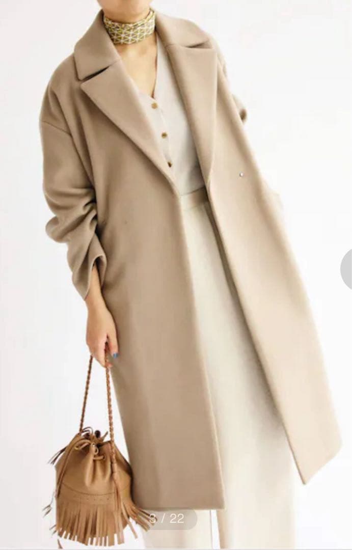 IENA イエナ　MANTECOオーバーチェスターコート　38 ベージュ