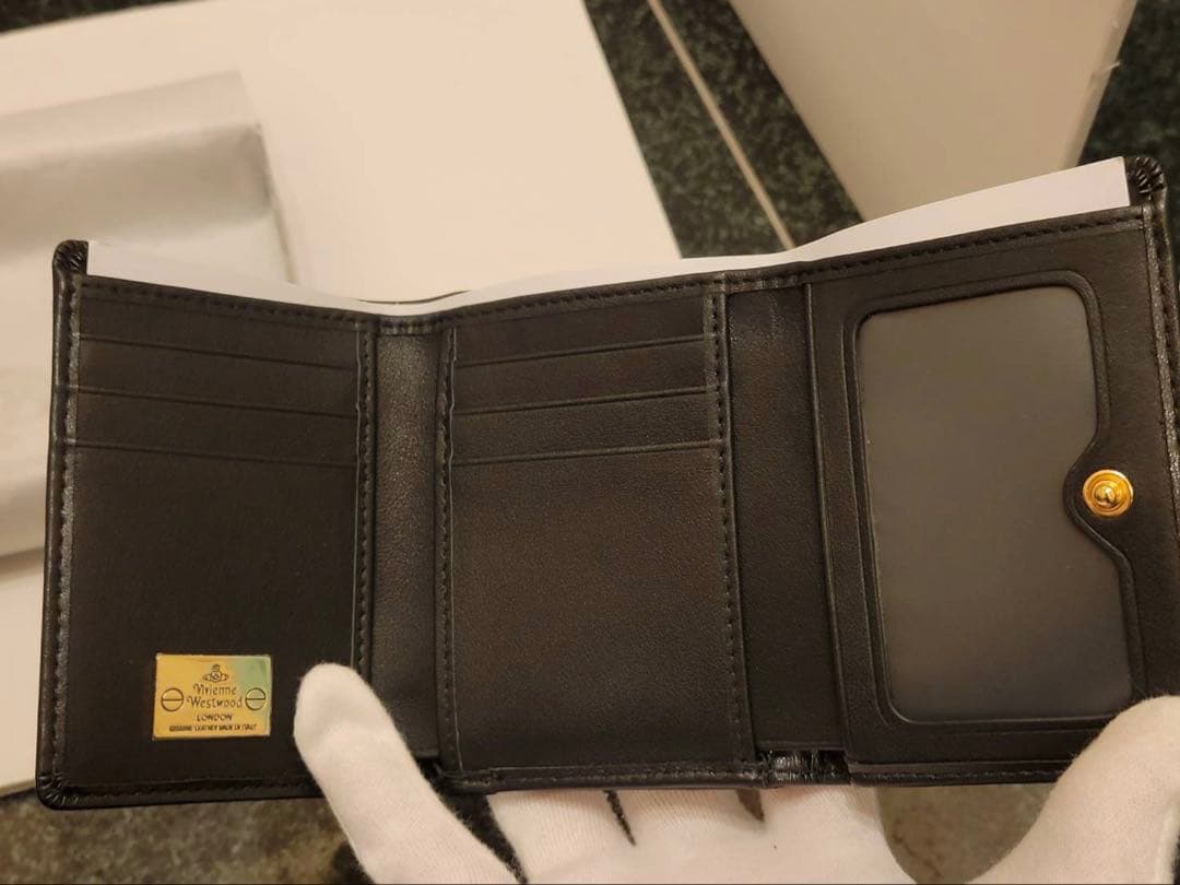 ボンバーズVivienne Westwood 三つ折り財布ブラック