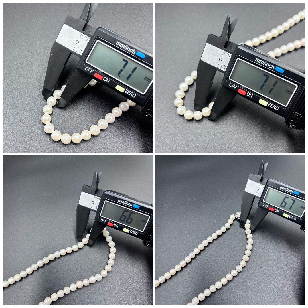 【日本橋三越】約7mmあこや本真珠　パールネックレス　購入証明書/ボックス付き