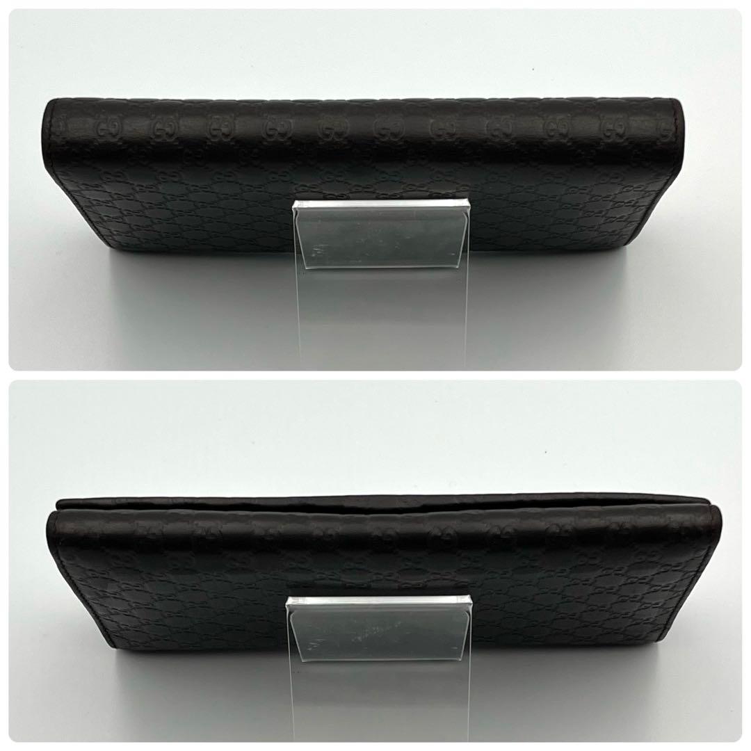 ✨極美品✨　GUCCI 長財布　マイクロシマ　GG レザー　ブラウン　二つ折り