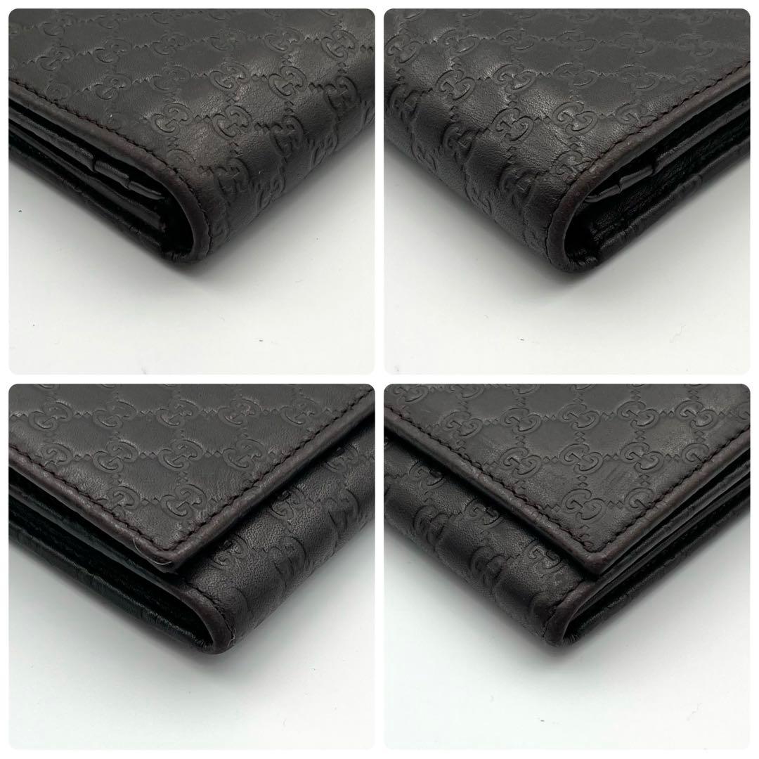 ✨極美品✨　GUCCI 長財布　マイクロシマ　GG レザー　ブラウン　二つ折り