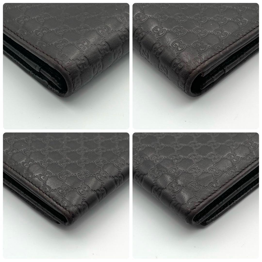 ✨極美品✨　GUCCI 長財布　マイクロシマ　GG レザー　ブラウン　二つ折り