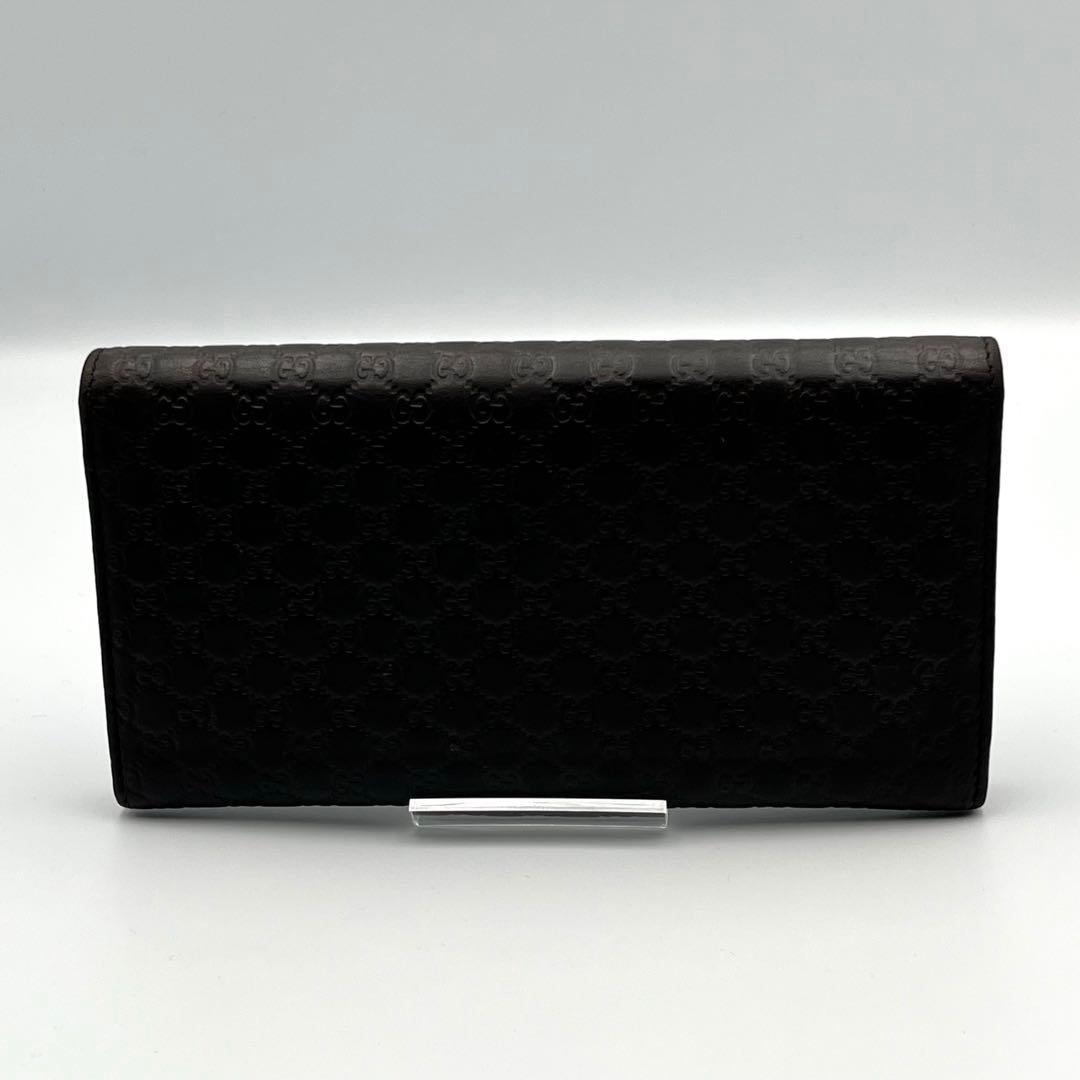 ✨極美品✨　GUCCI 長財布　マイクロシマ　GG レザー　ブラウン　二つ折り