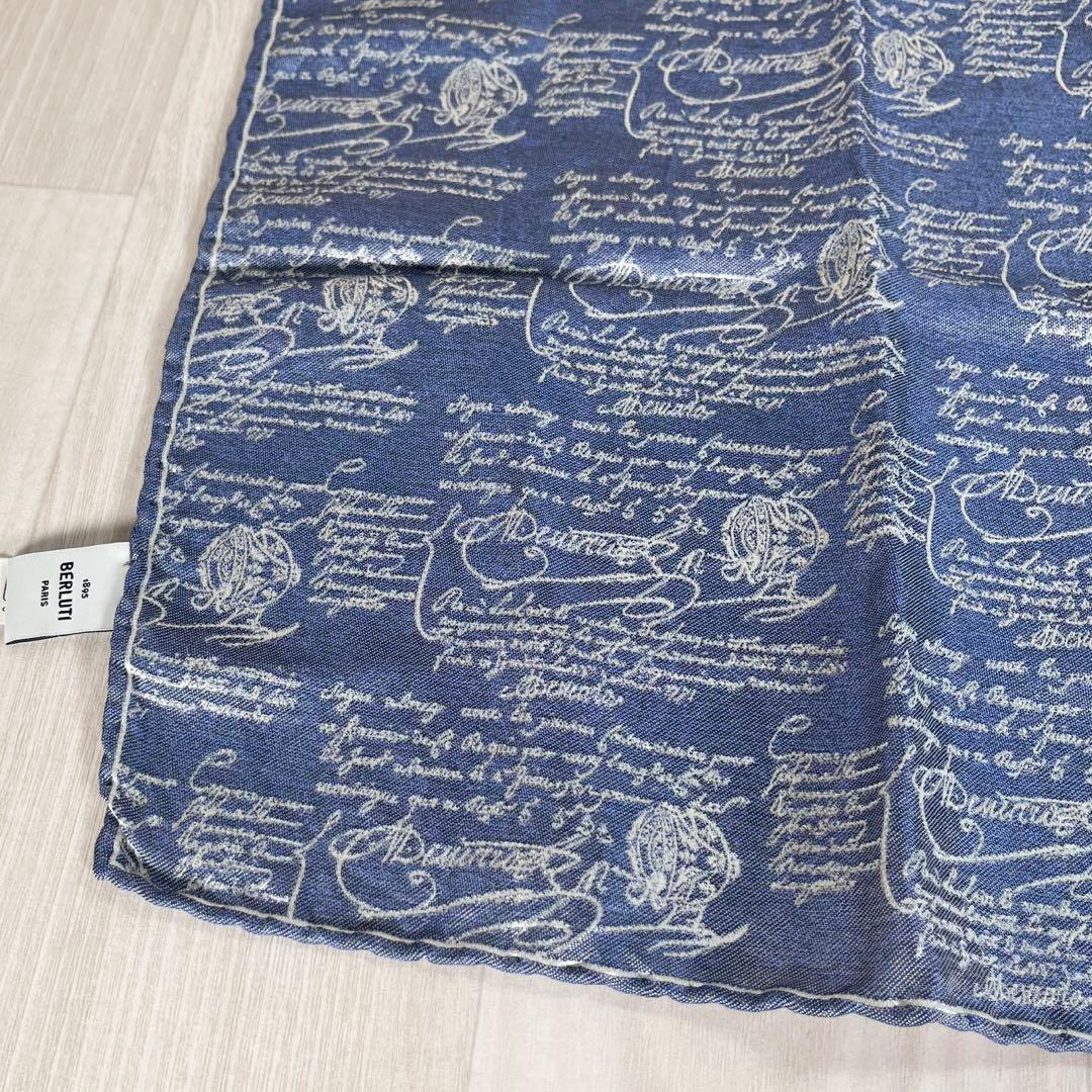 【未使用級】ベルルッティ　ハンカチ　スクリット　カリグラフィ　現行　近年モデル