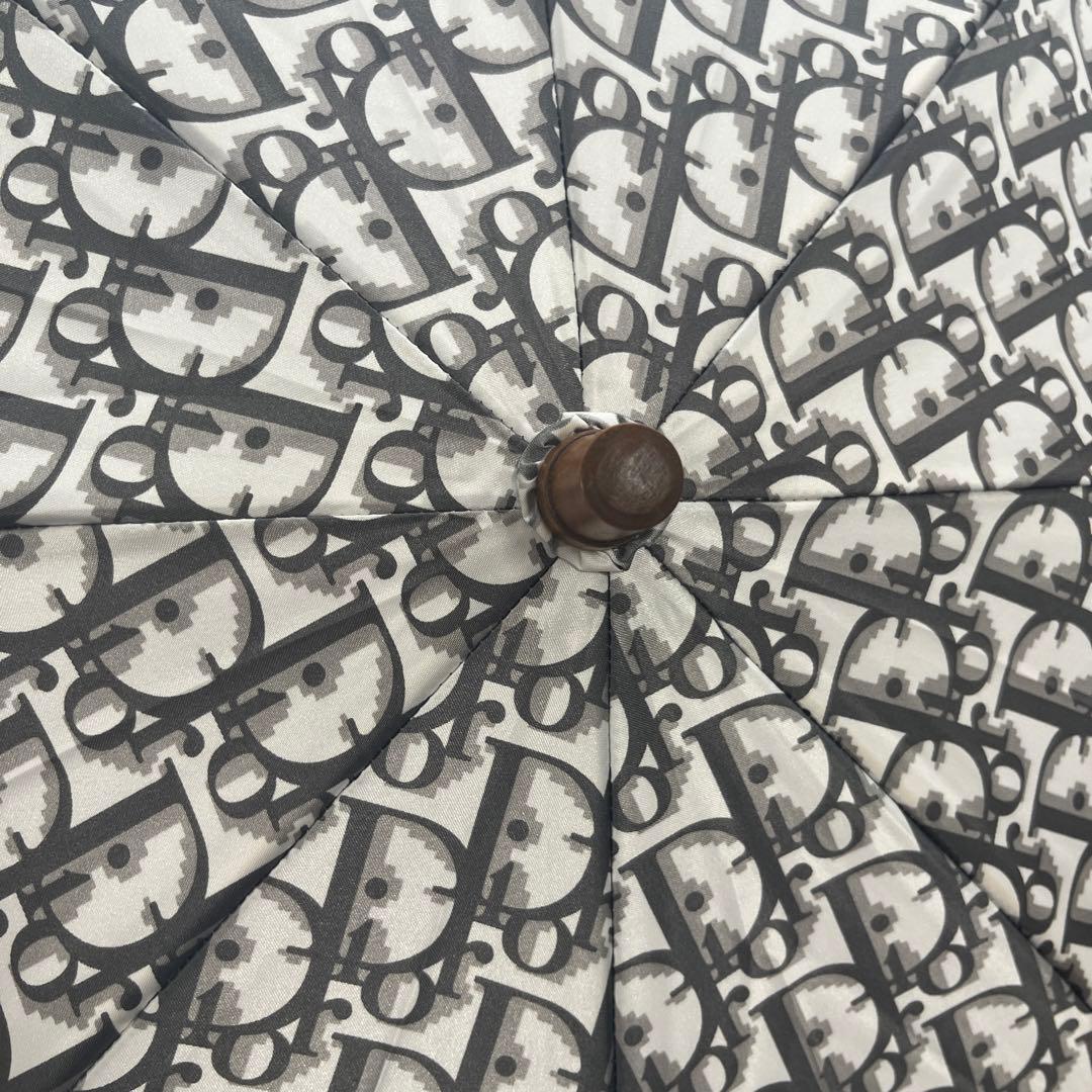 新品　Dior ディオール　折たたみ傘　雨傘　グレー　トロッター柄　タグ付き