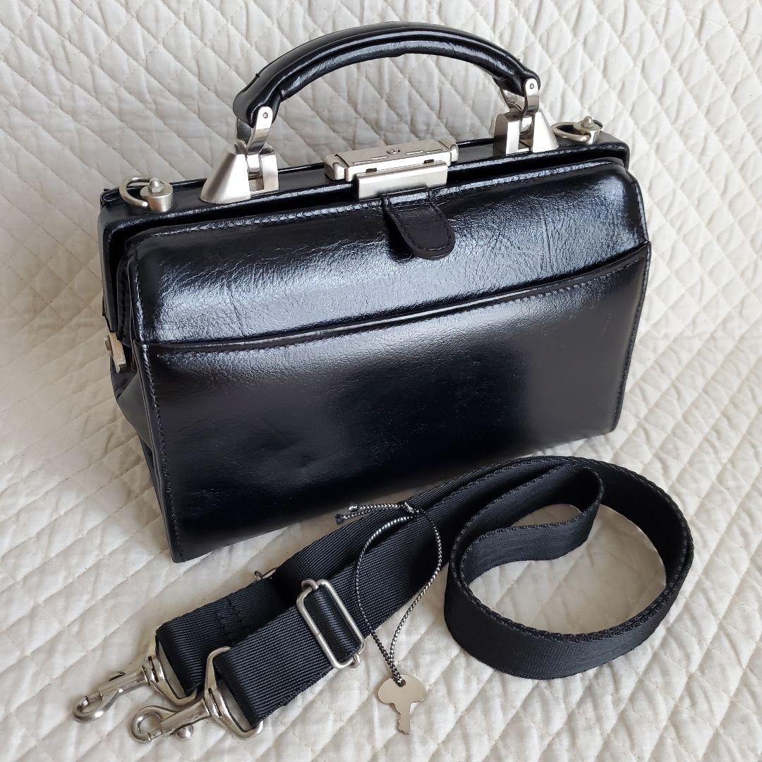 【豊岡鞄】ダレスバッグ　ミニ saddle 2way レザー　ブラック