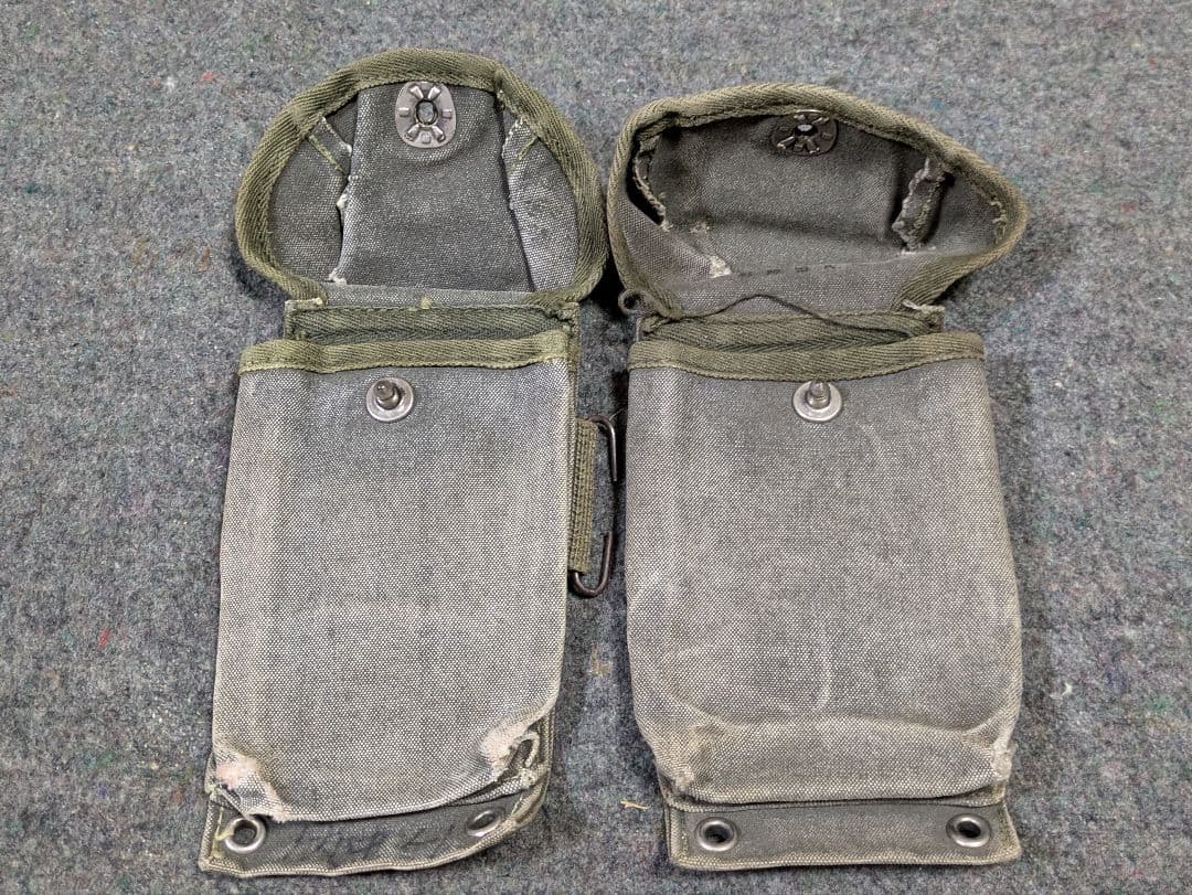 昭和自衛隊　OD 60年代　野戦装備　マガジンポーチ　救急品入れ　水筒カバー