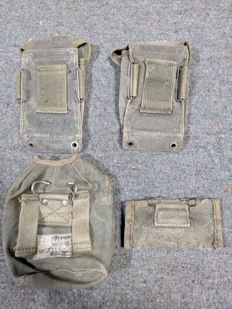 昭和自衛隊　OD 60年代　野戦装備　マガジンポーチ　救急品入れ　水筒カバー