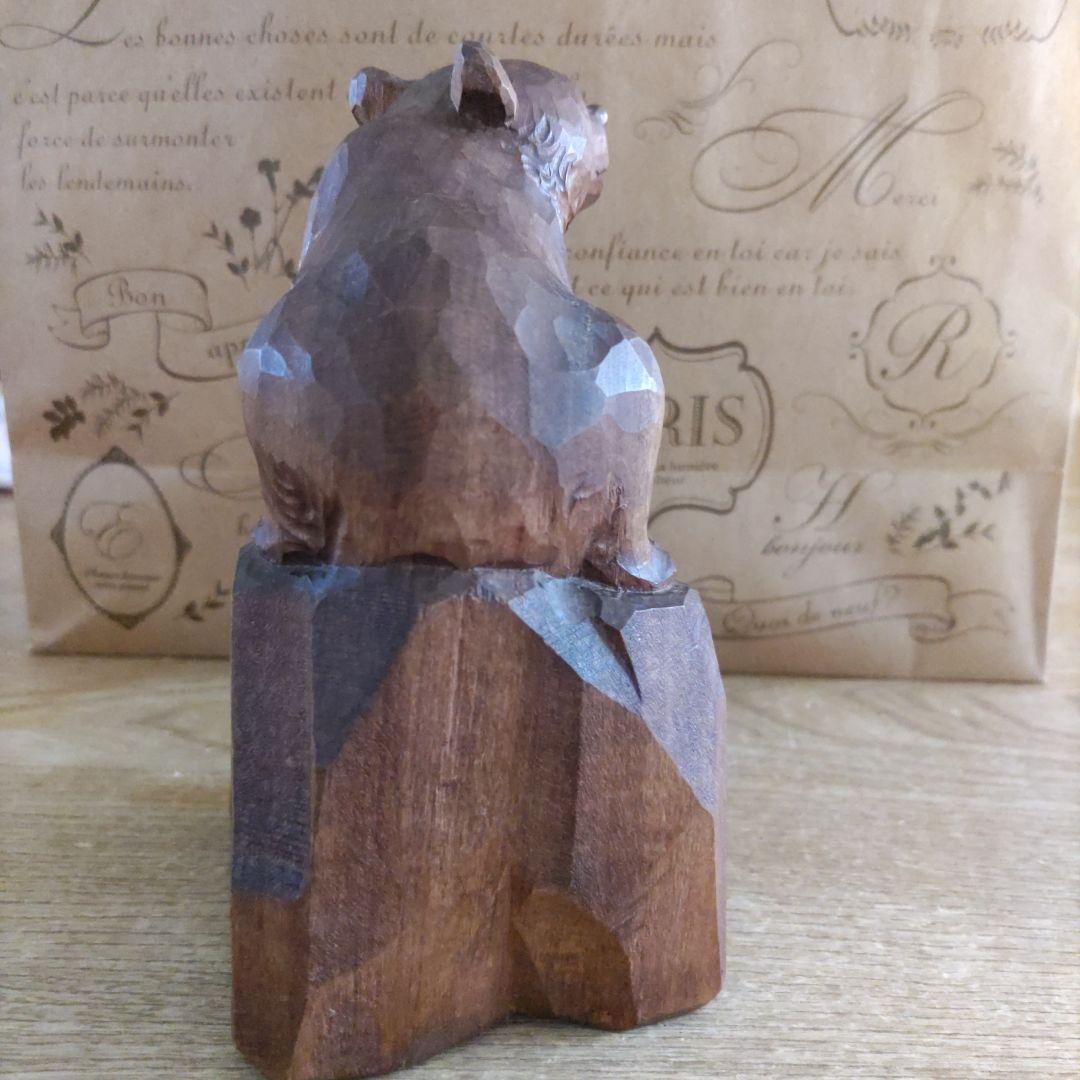 木彫り熊　　堀井清美作　彫刻　工芸品　　美術品　民芸品　北海道　小熊　置物