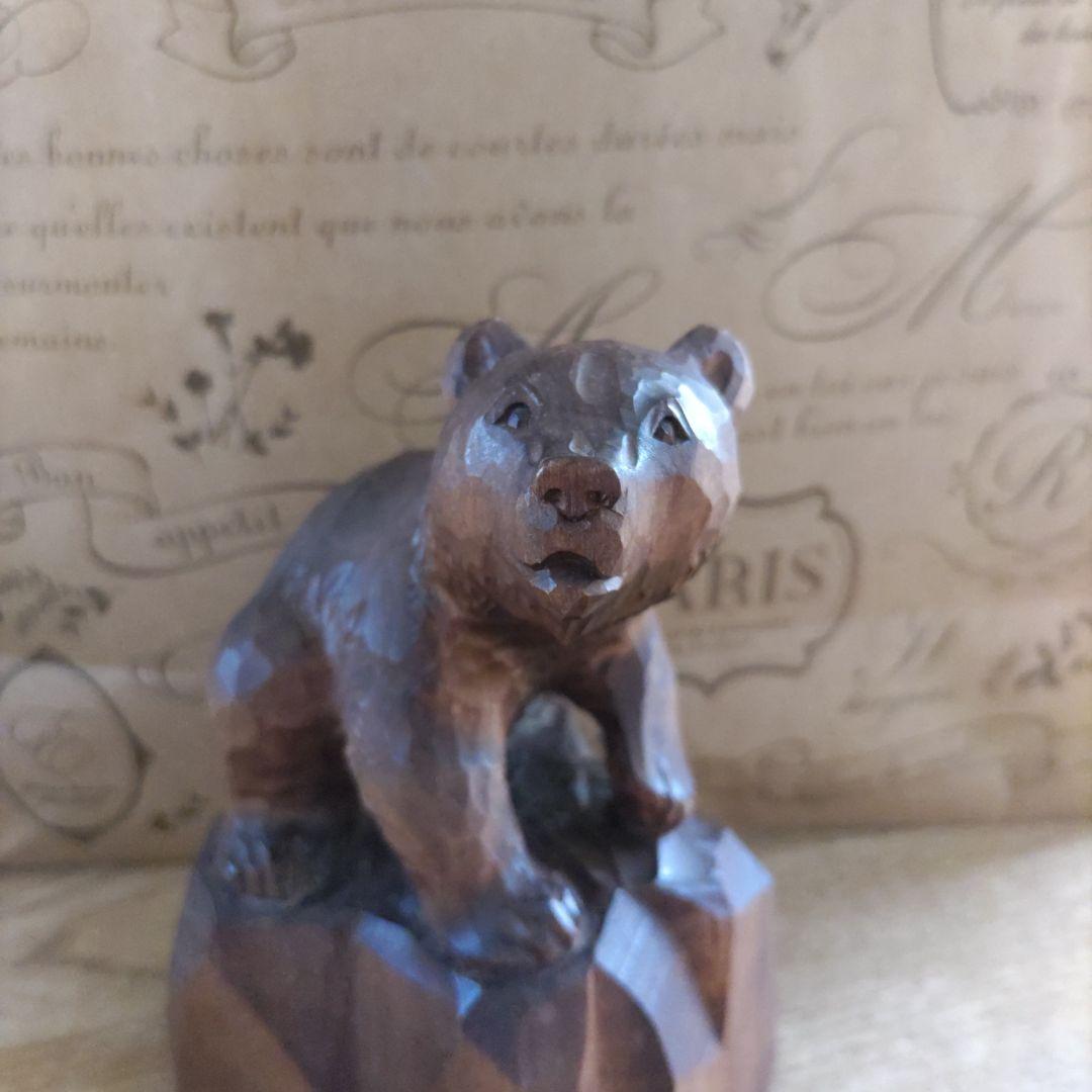 木彫り熊　　堀井清美作　彫刻　工芸品　　美術品　民芸品　北海道　小熊　置物