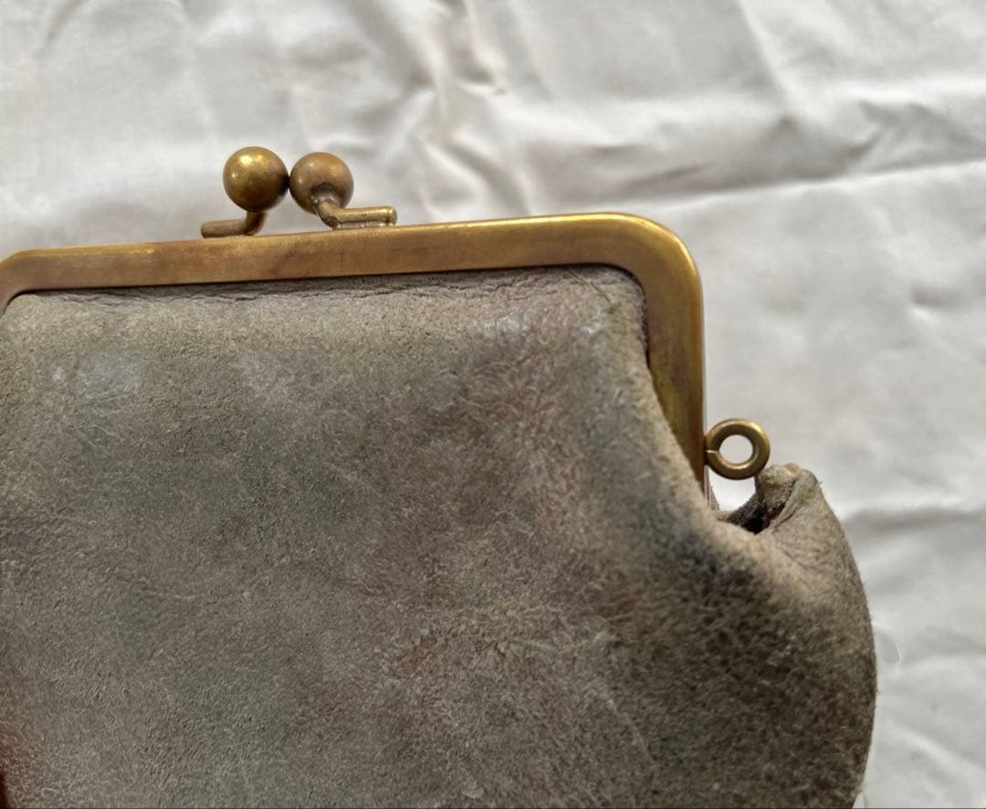 や*ま様 N25 レザーがま口ウォレット（クーズーストーン・中）