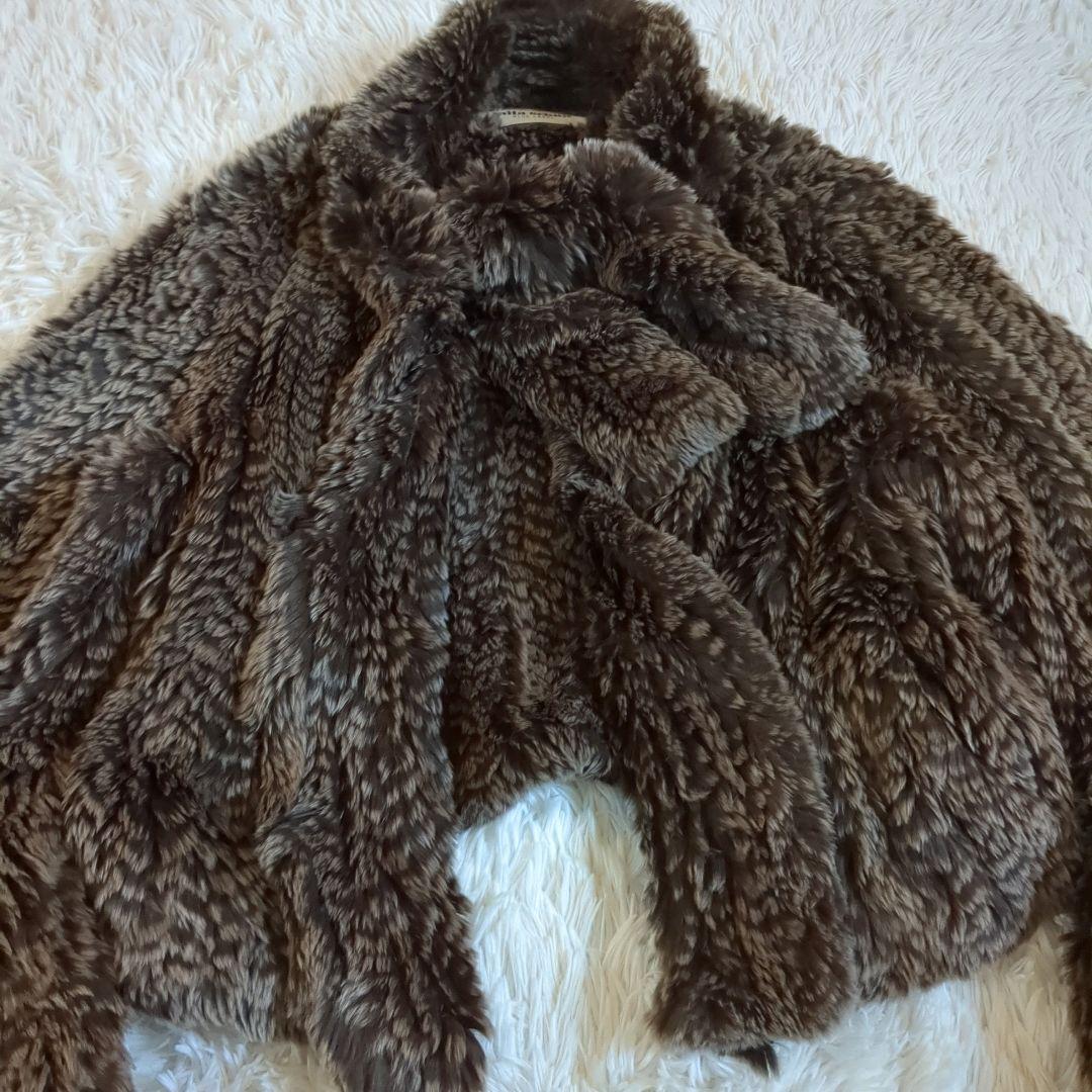 ミラショーン 最高級 レッキスラビットファー ポンチョ ケープ フリーサイズ