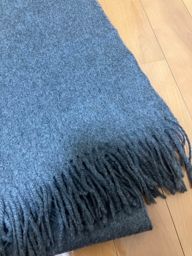 【新品タグ付】エルメス　大判マフラー　カシミヤ100%