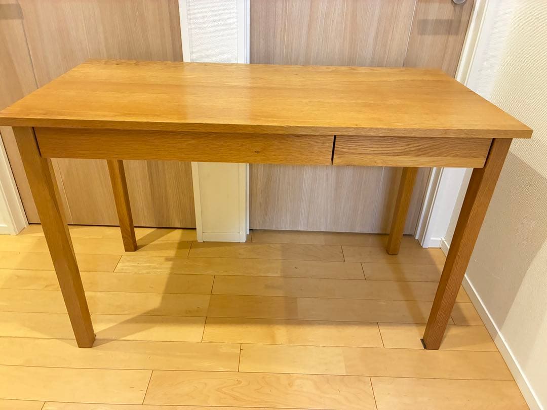 無印良品 引き出し付きオーク材　幅110cm