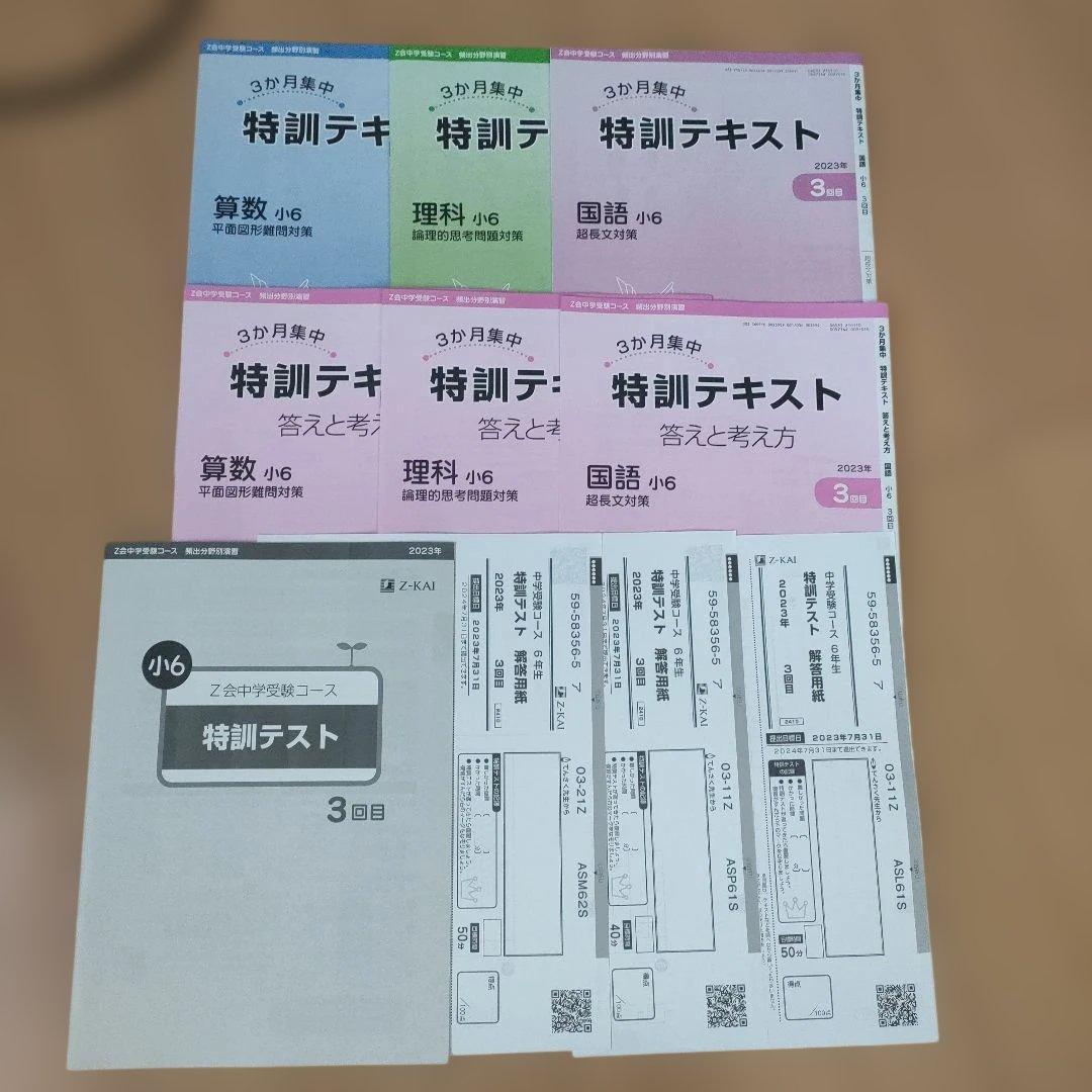 【〜1/14まで値下げ】【送料無料】Z会　中学受験　特訓テキスト 小６　未使用