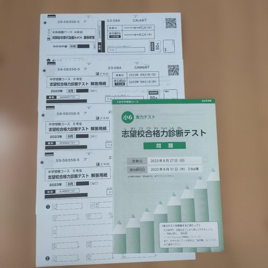 【〜1/14まで値下げ】【送料無料】Z会　中学受験　特訓テキスト 小６　未使用