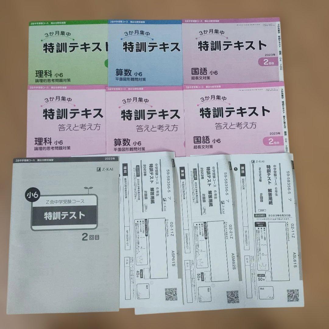 【〜1/14まで値下げ】【送料無料】Z会　中学受験　特訓テキスト 小６　未使用