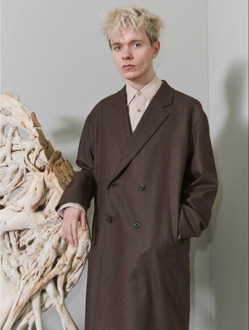 マーカウェア　ミニマリストコート　ダブルフロント　サイズ2 ブラウン