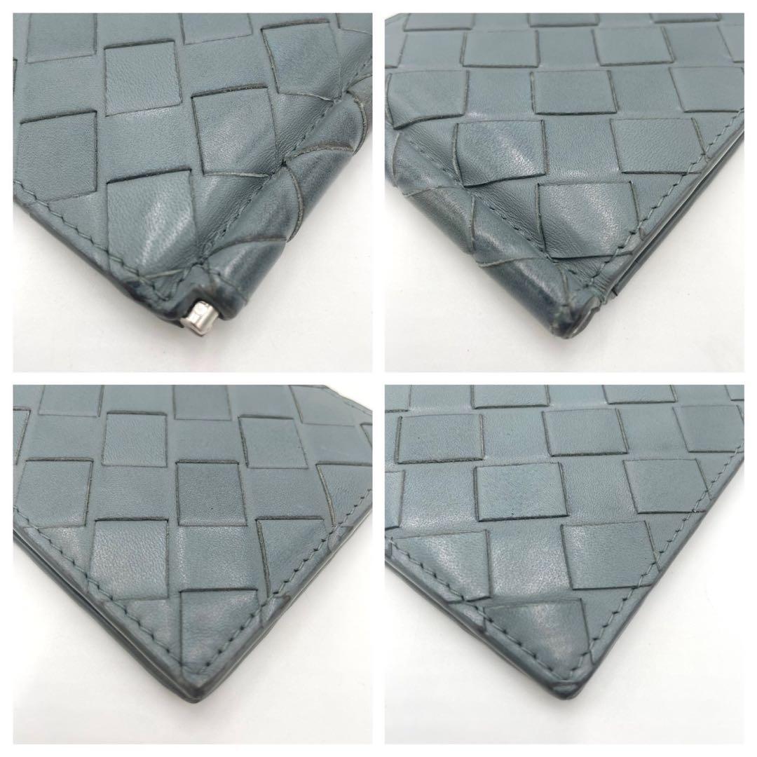 ボッテガヴェネタ　マネークリップ　折り財布　マキシイントレチャート　グレー