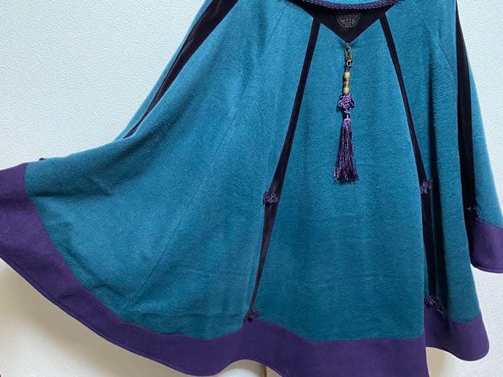 OZZON JAPAN 和柄　和風　ポンチョ　リバーシブル