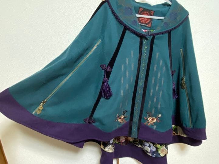 OZZON JAPAN 和柄　和風　ポンチョ　リバーシブル