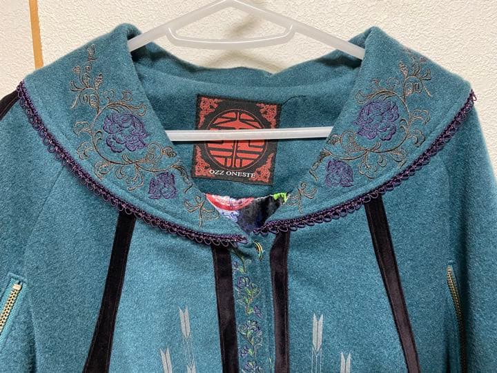 OZZON JAPAN 和柄　和風　ポンチョ　リバーシブル