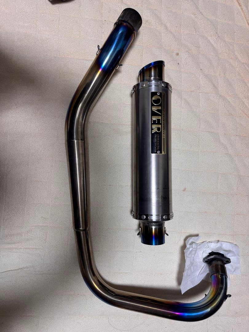 OVER フルチタンマフラー ブルーグラデーション