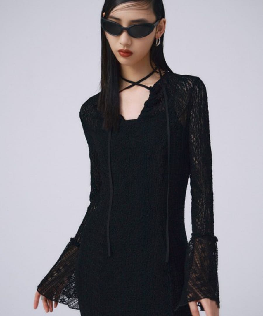 JOSEMOON ジョゼムーン ベルスリーブ レース ドレス ワンピース