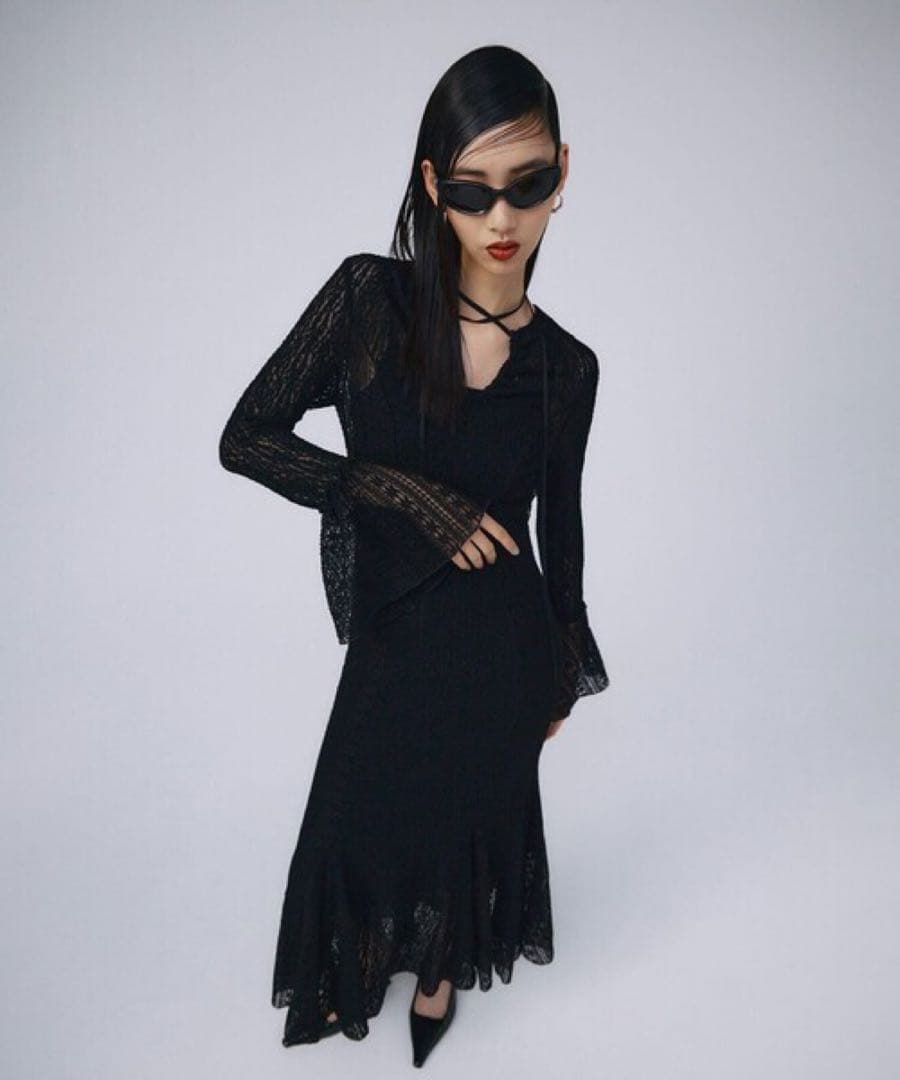 JOSEMOON ジョゼムーン ベルスリーブ レース ドレス ワンピース