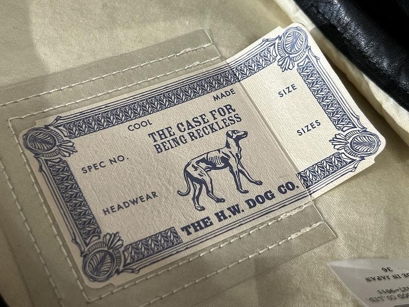 美品 ドッグアンドコー D-00237 レザー パイピング アーミー ベレー帽