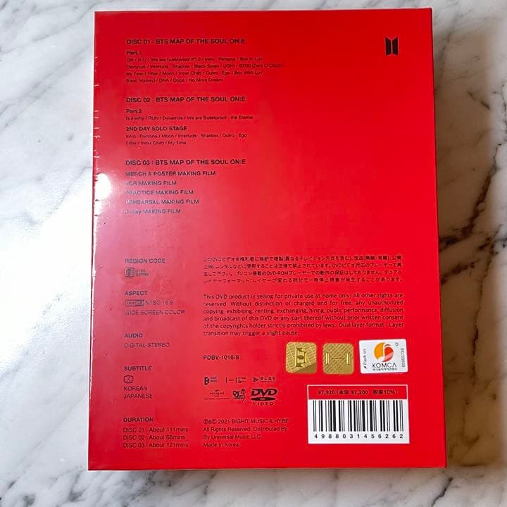 BTS MOS ON:E ONE DVD 日本語字幕付 新品 未開封　人気