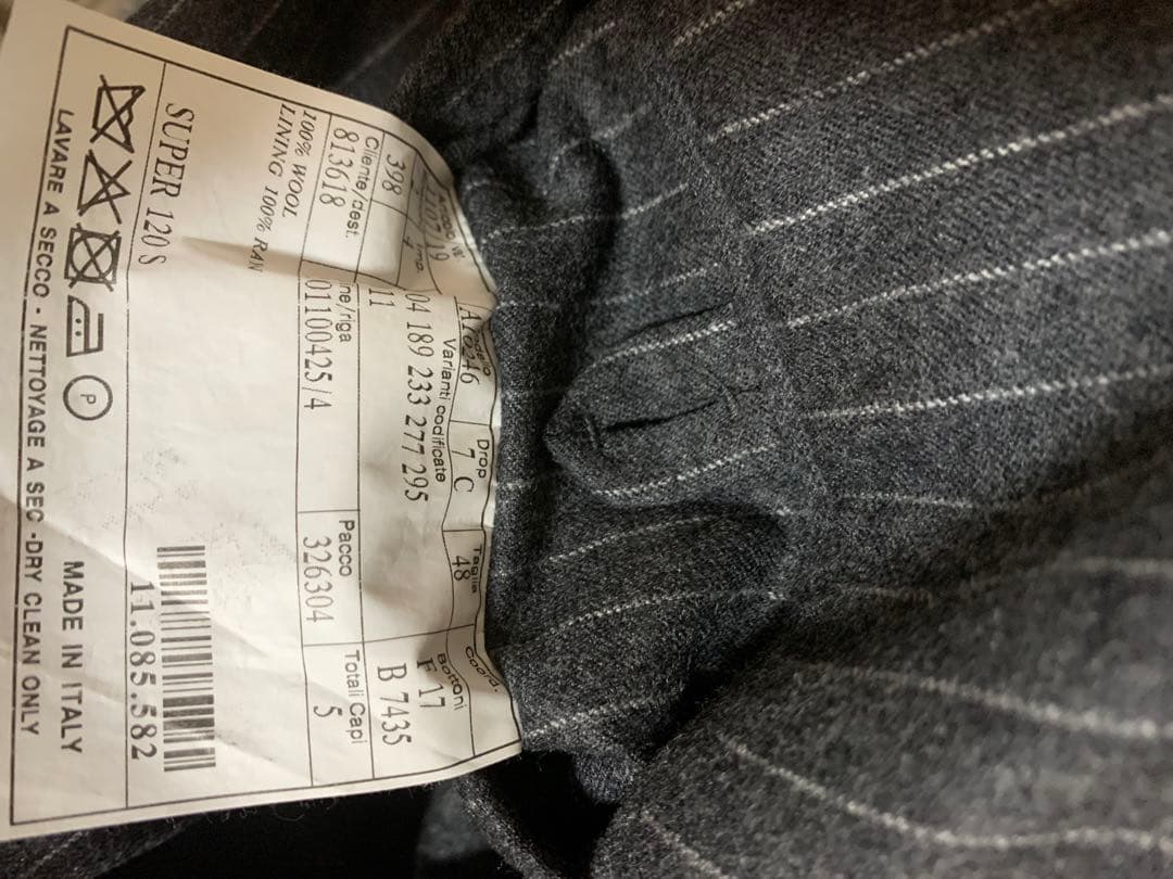 belvest ベルベスト フランネルチョークストライプスーツ48