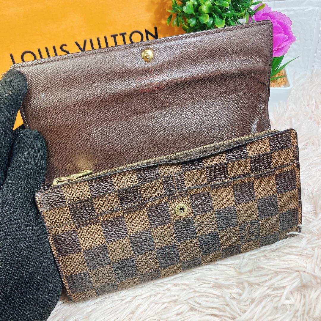 ルイヴィトン　ポルトフォイユサラ　ダミエ　長財布　N61734 エベヌ メンズ