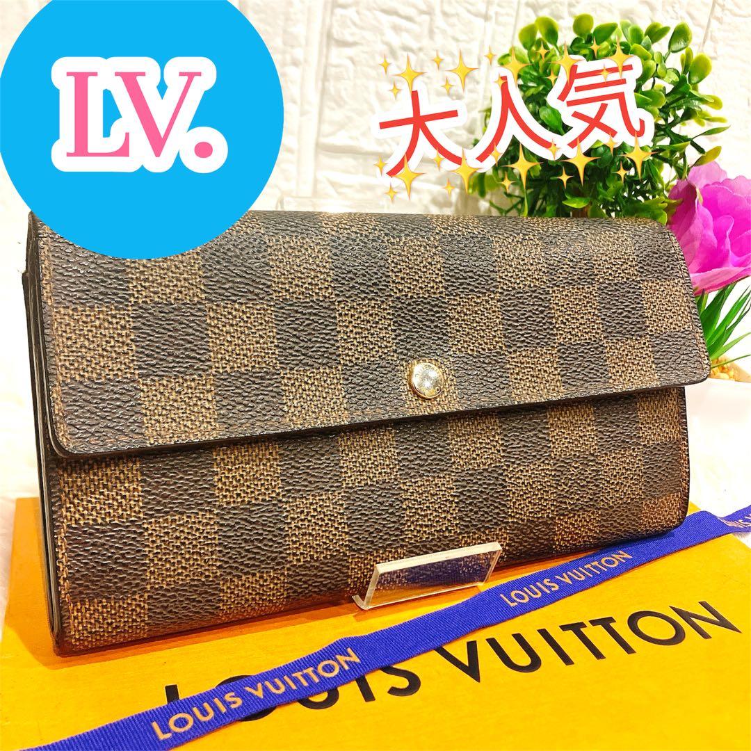 ルイヴィトン　ポルトフォイユサラ　ダミエ　長財布　N61734 エベヌ メンズ