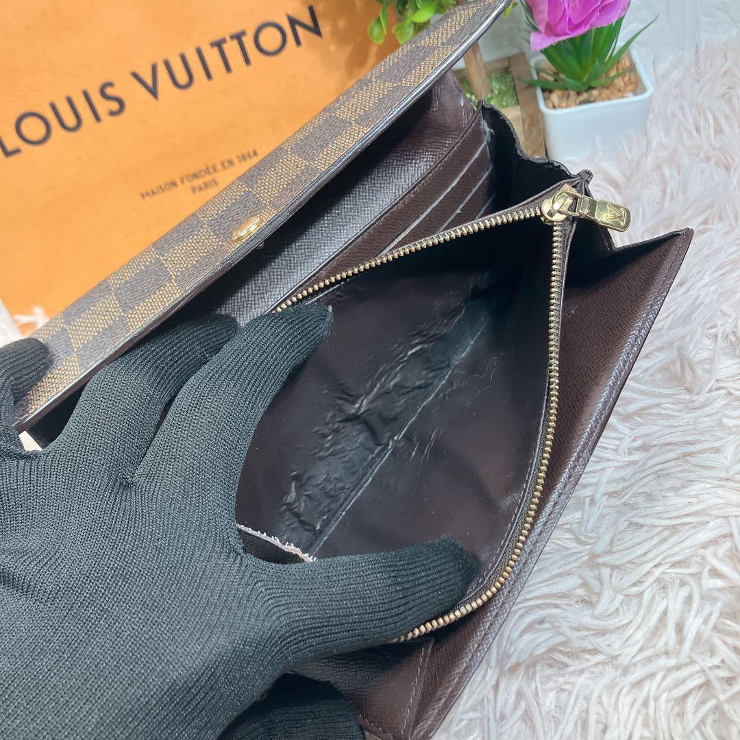 ルイヴィトン　ポルトフォイユサラ　ダミエ　長財布　N61734 エベヌ メンズ