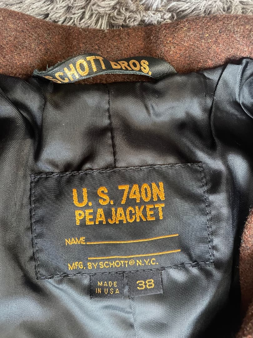 SCHOTT U.S. 740N PEAJACKET ブラウン 38