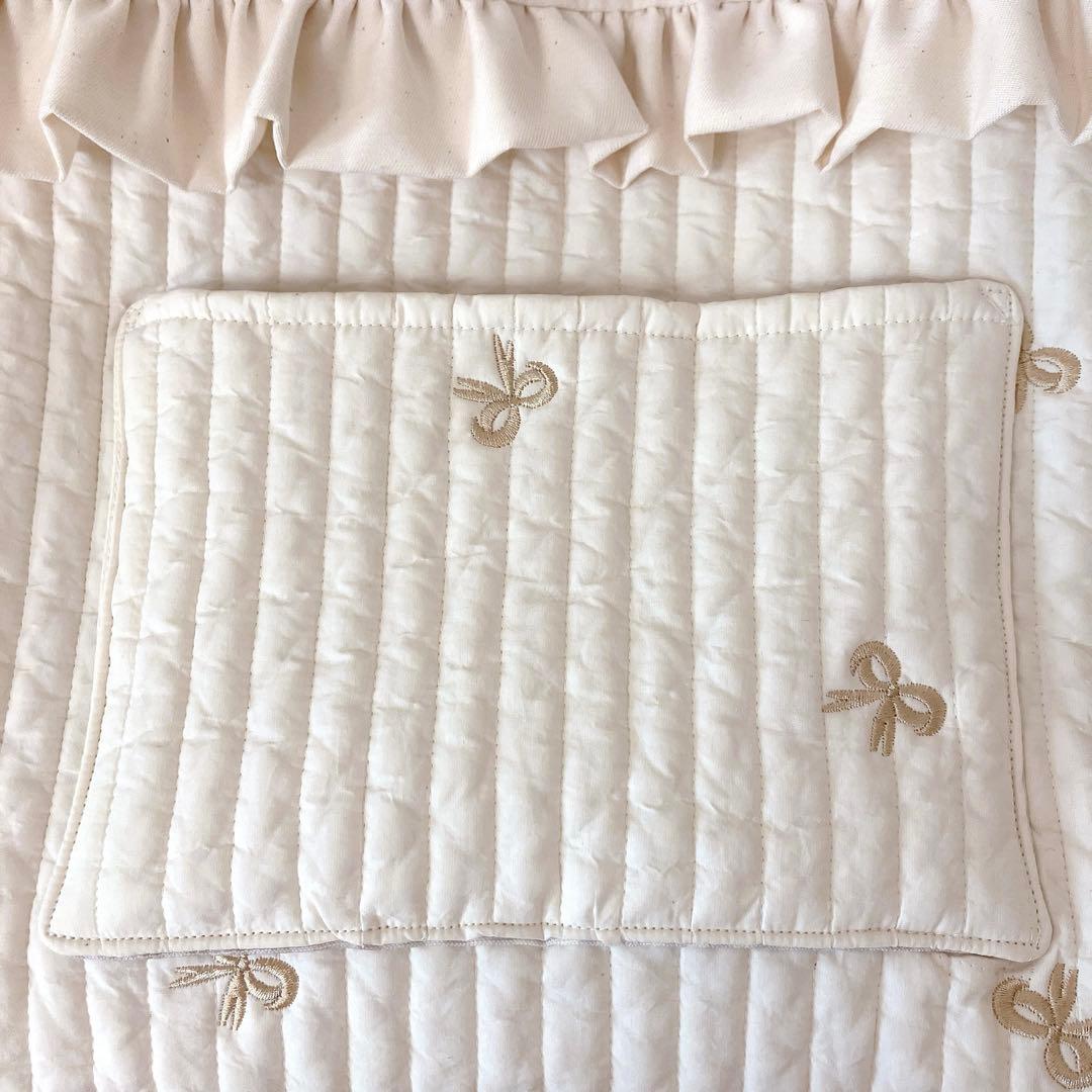 納期8/31まで　図書バッグ　体操服袋　ヌビ　リボン刺繍