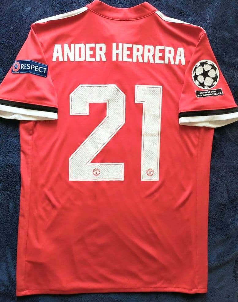 【美品】マンU エレーラ 17/18 CL仕様ユニフォーム Mサイズ