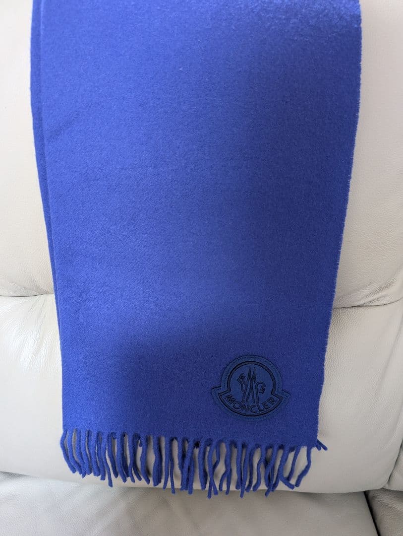 美品　モンクレール　MONCLER 青　ネイビー ウール マフラー