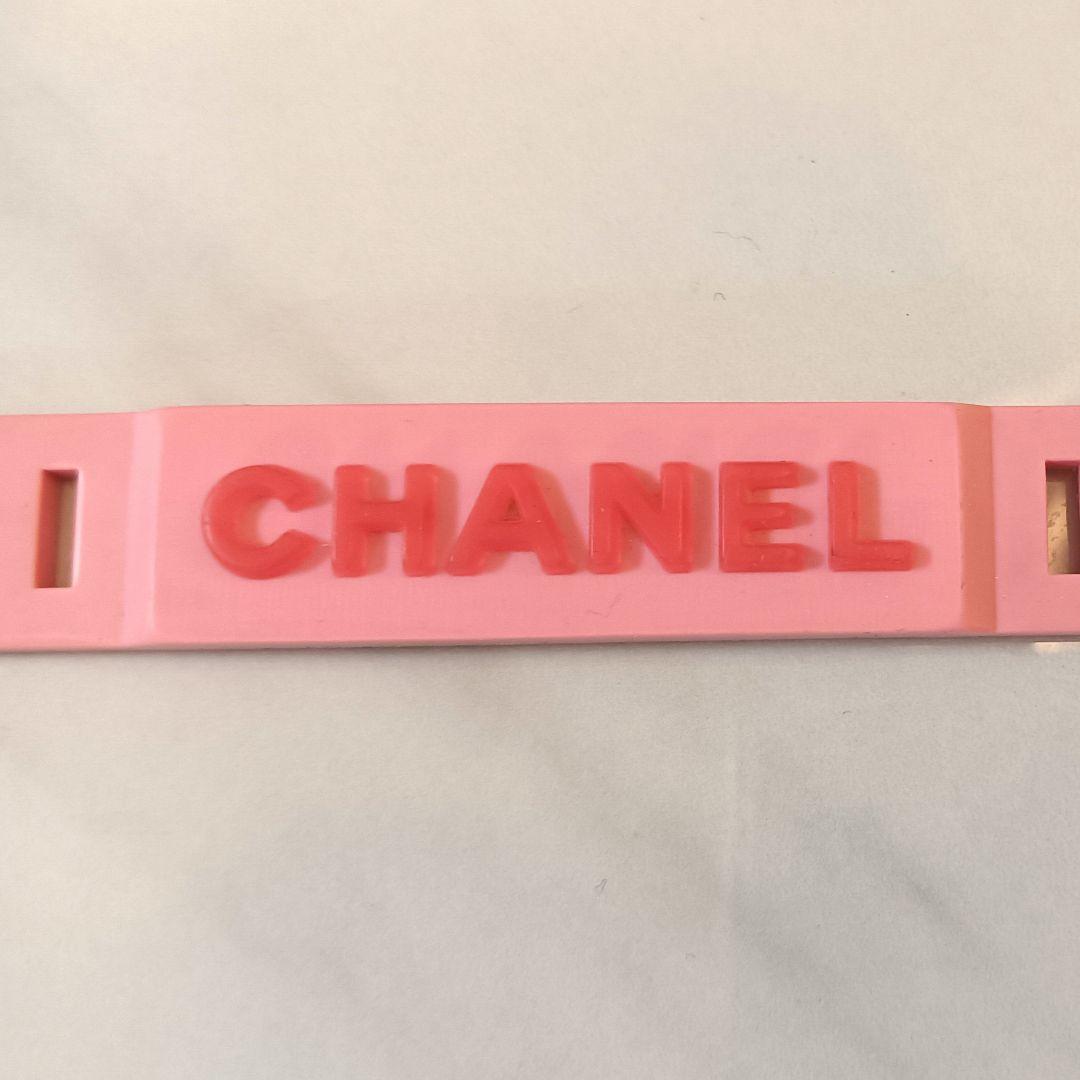 ★美品★CHANEL シャネル ピンク ラバーベルト ラバーブレスレット
