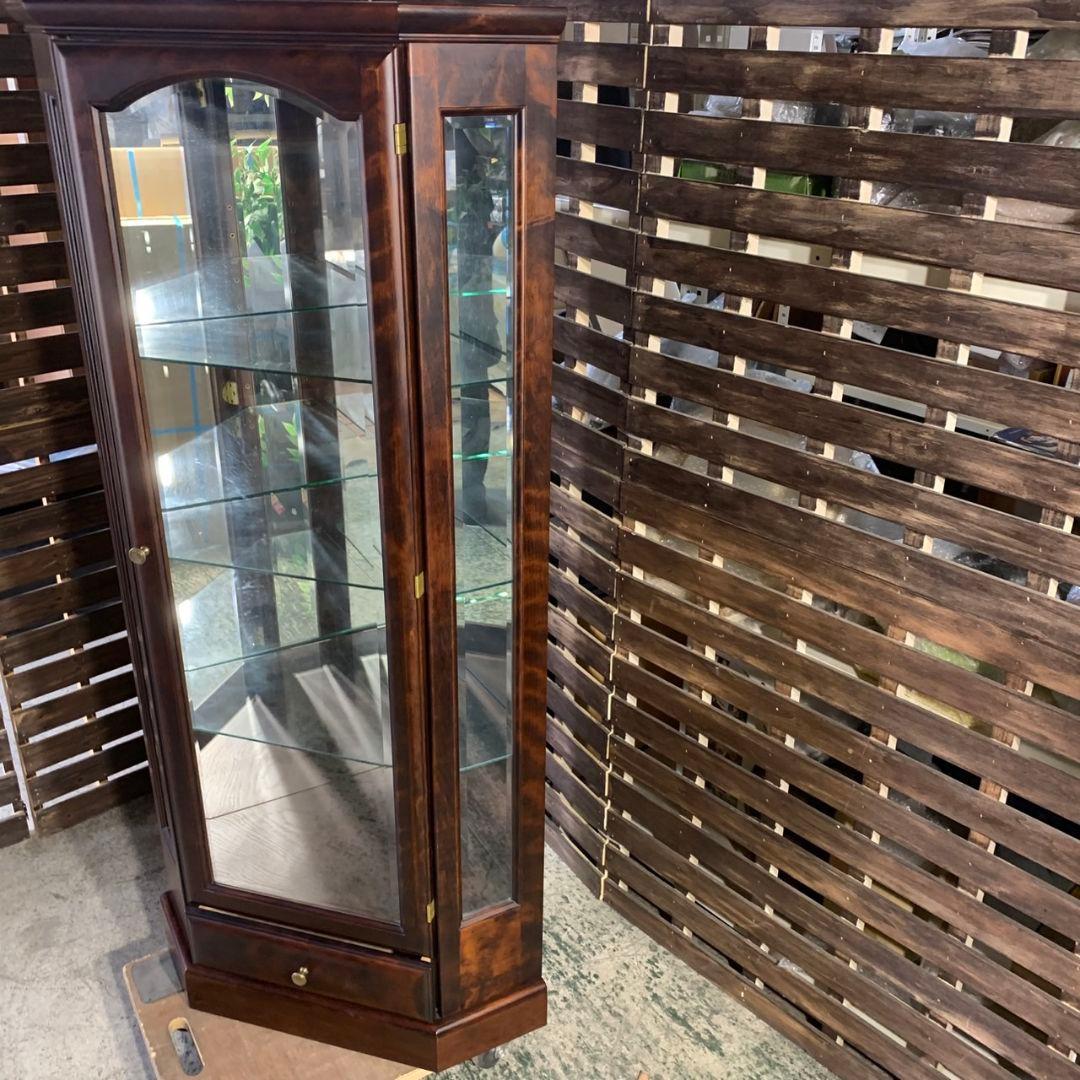 I220\" コーナー ガラスキャビネット アコード ブラウン