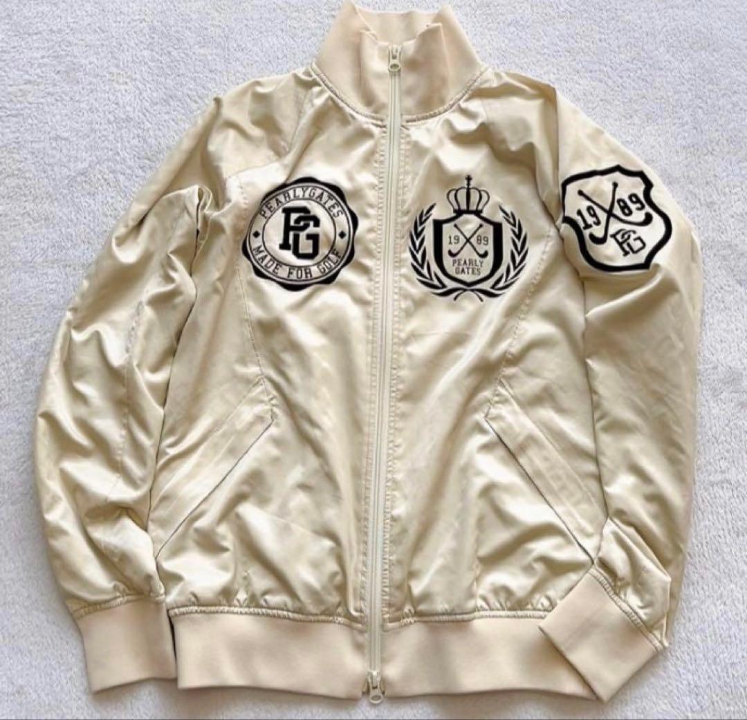 パーリーゲイツ　蓄熱裏地　スニード　ジャケット　ジップ　アイボリー　白　ベージュ