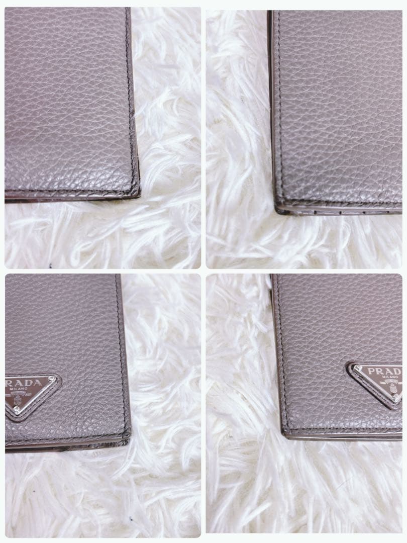 現行モデル PRADA パース付きレザーウォレット 三角プレート RFID